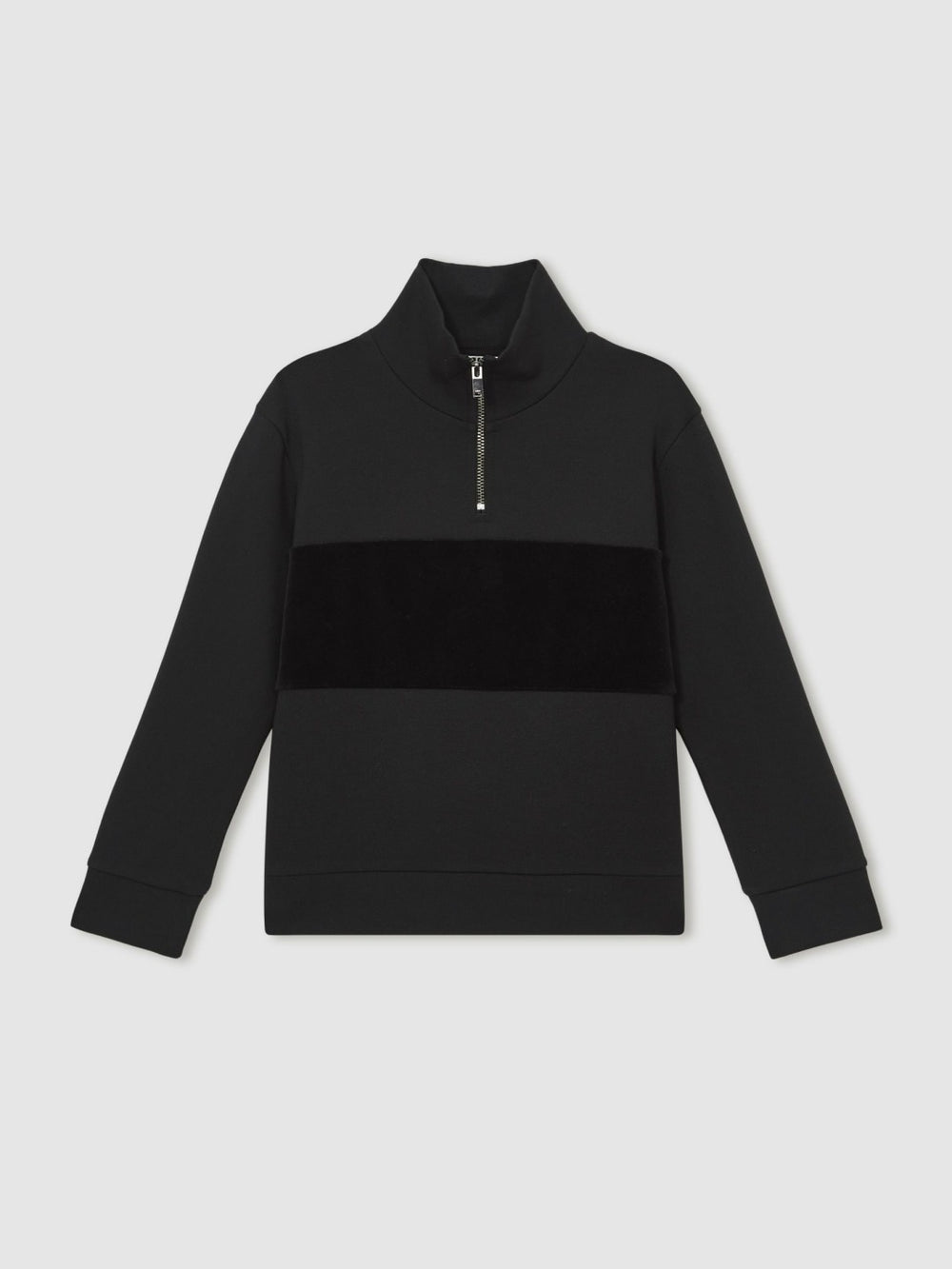 3-9 yrs Interlock Velour-Panel Zip Sweatshirt Black | Children