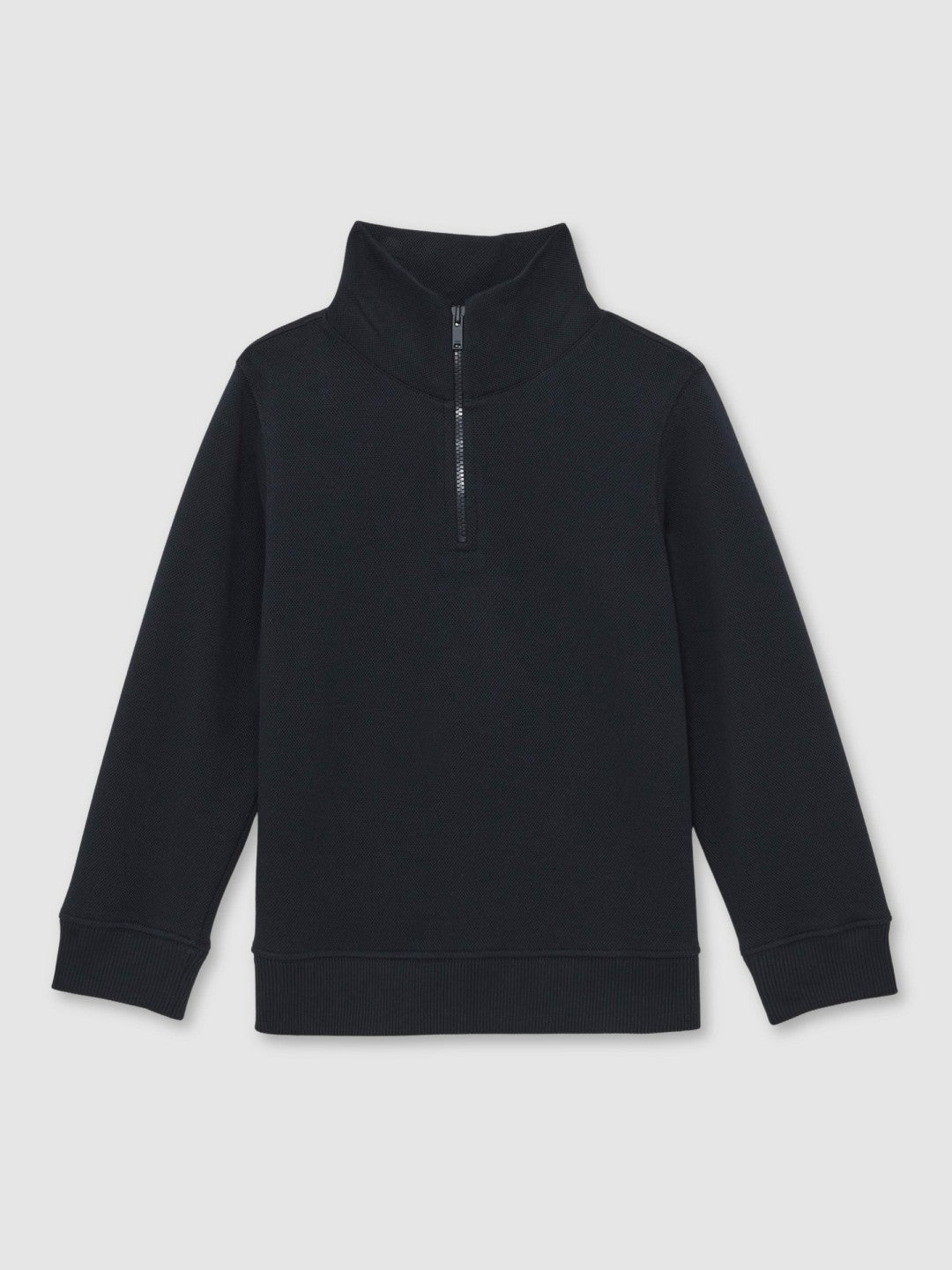 3-9 yrs Textured Half-Zip Sweatshirt with Cotton Navy | Children