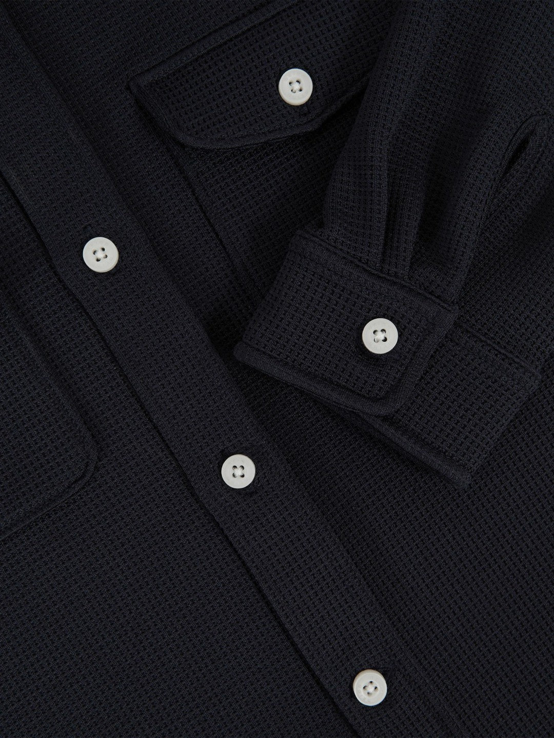 3-9 yrs Waffle-Textured Twin-Pocket Overshirt Navy | Children