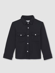 9-13 yrs Waffle-Textured Twin-Pocket Overshirt Navy | Children