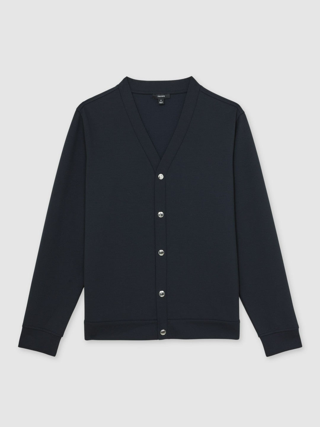 V-Neck Interlock Jersey Cardigan Navy | Mens