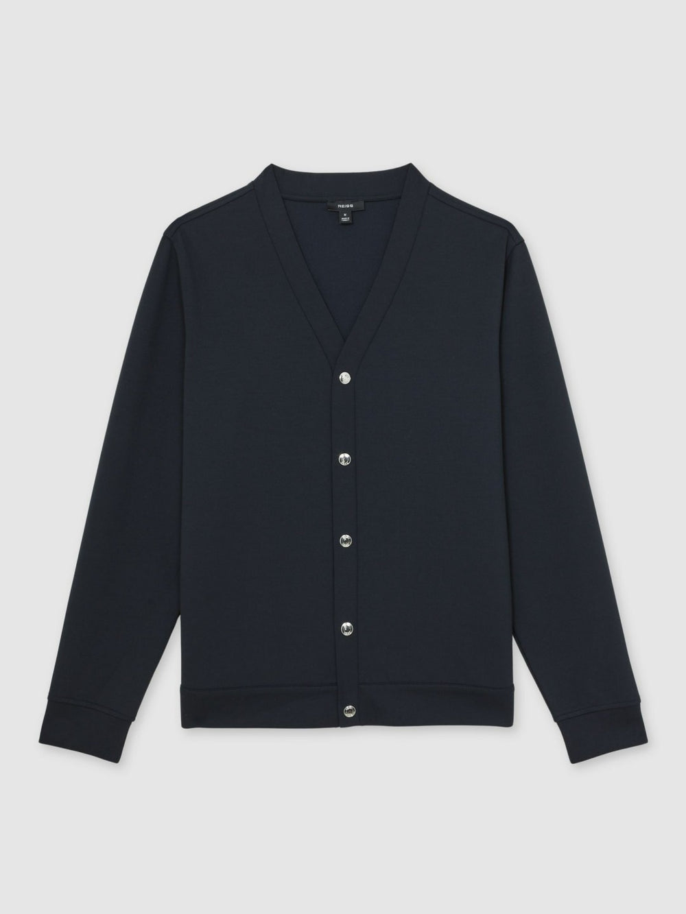 V-Neck Interlock Jersey Cardigan Navy | Mens