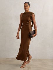 Petite Back Detail Midi Dress Bronze | Womens