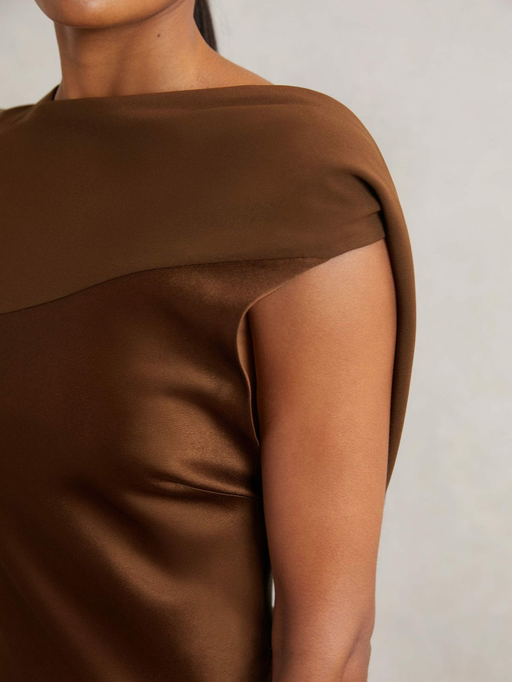 Petite Back Detail Midi Dress Bronze | Womens