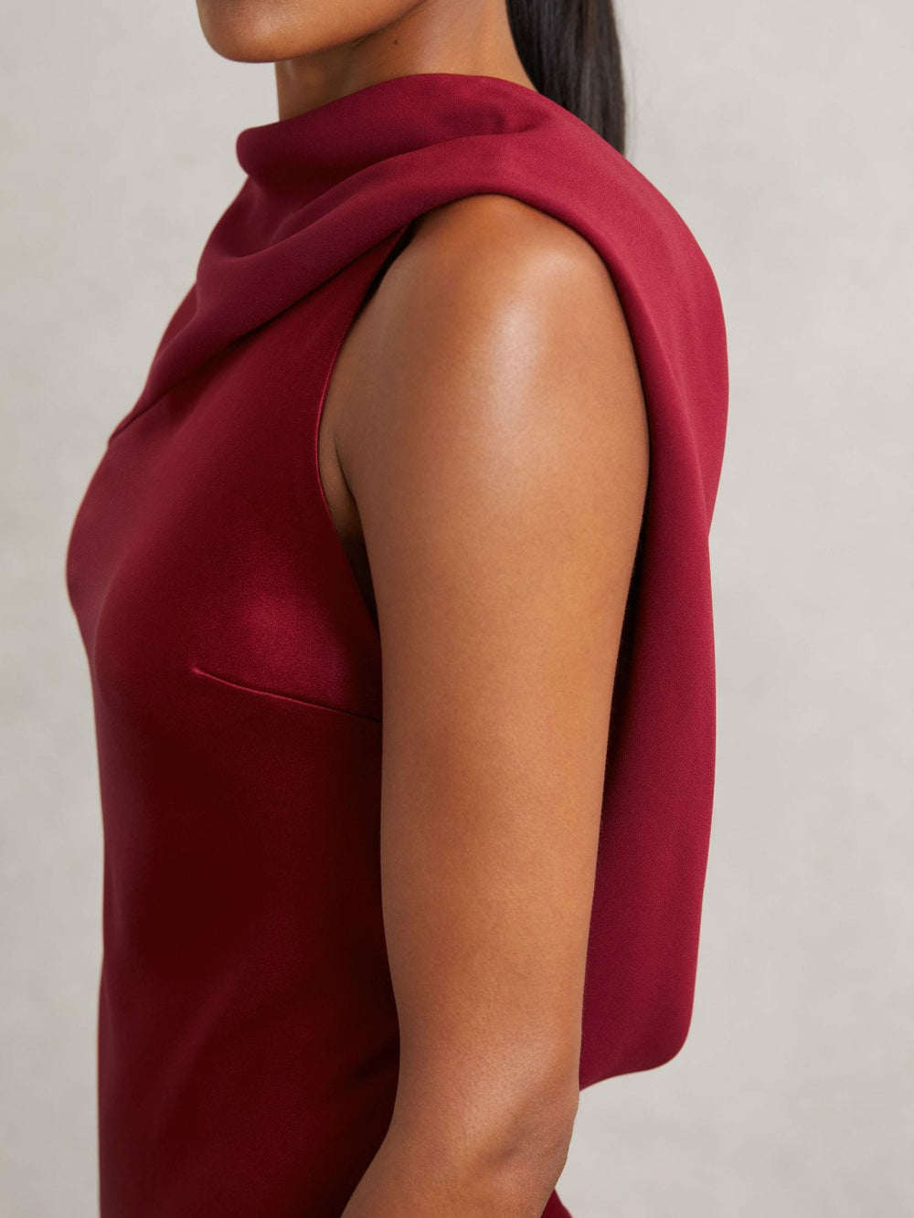 Petite Back Detail Midi Dress Red | Womens