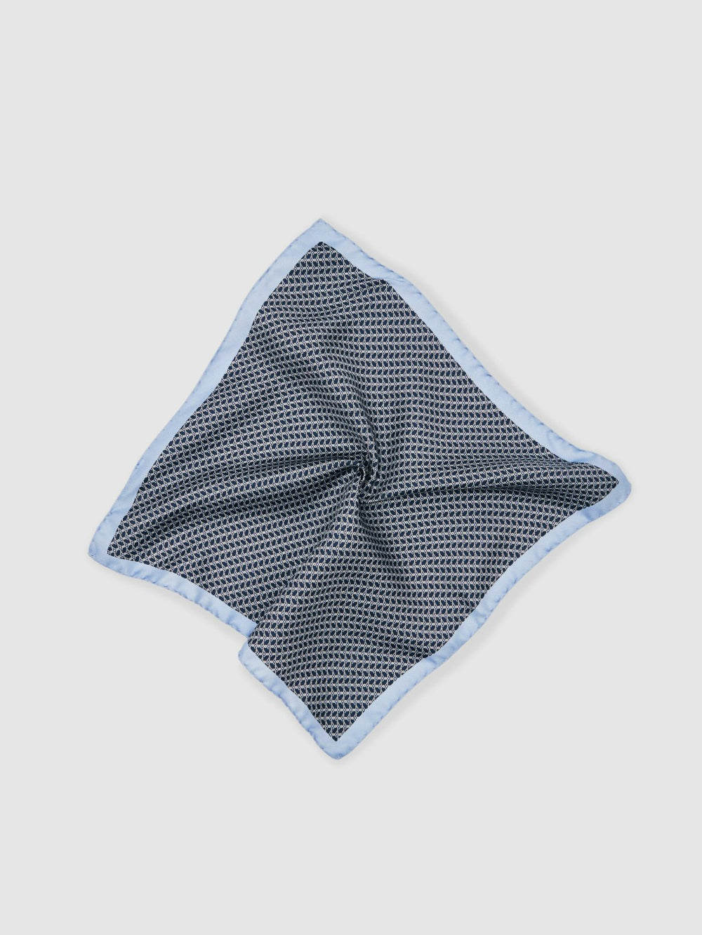 Geo Chain Detail Pocket Square Navy | Mens