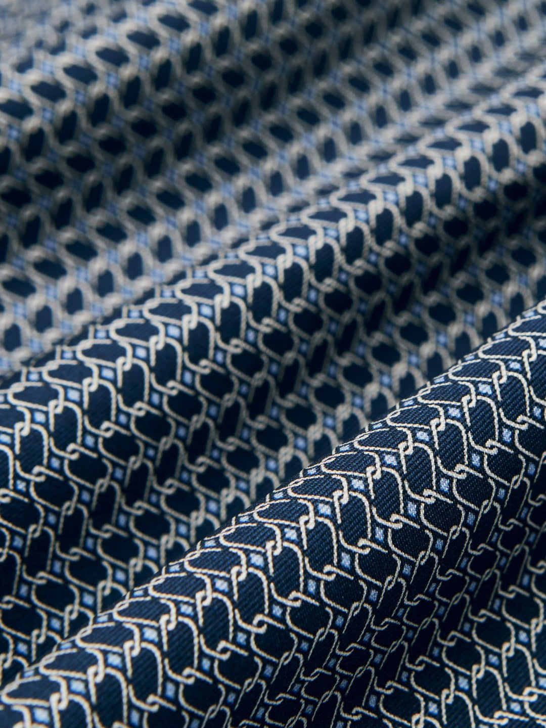 Geo Chain Detail Pocket Square Navy | Mens