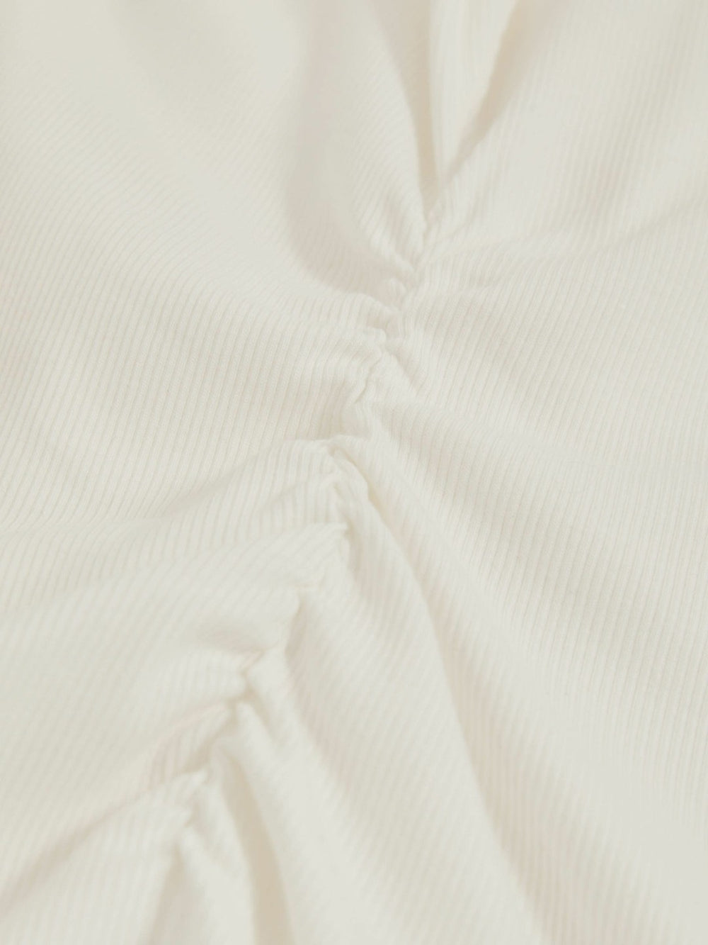 Stretch-Cotton Ruched Ribbed T-Shirt White | Womens