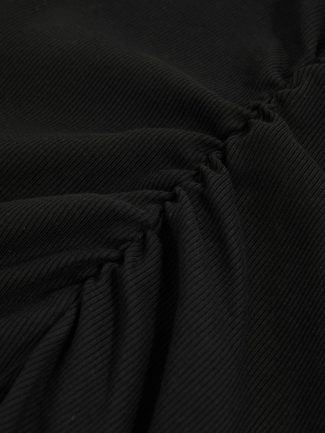 Stretch-Cotton Ruched Ribbed T-Shirt Black | Womens