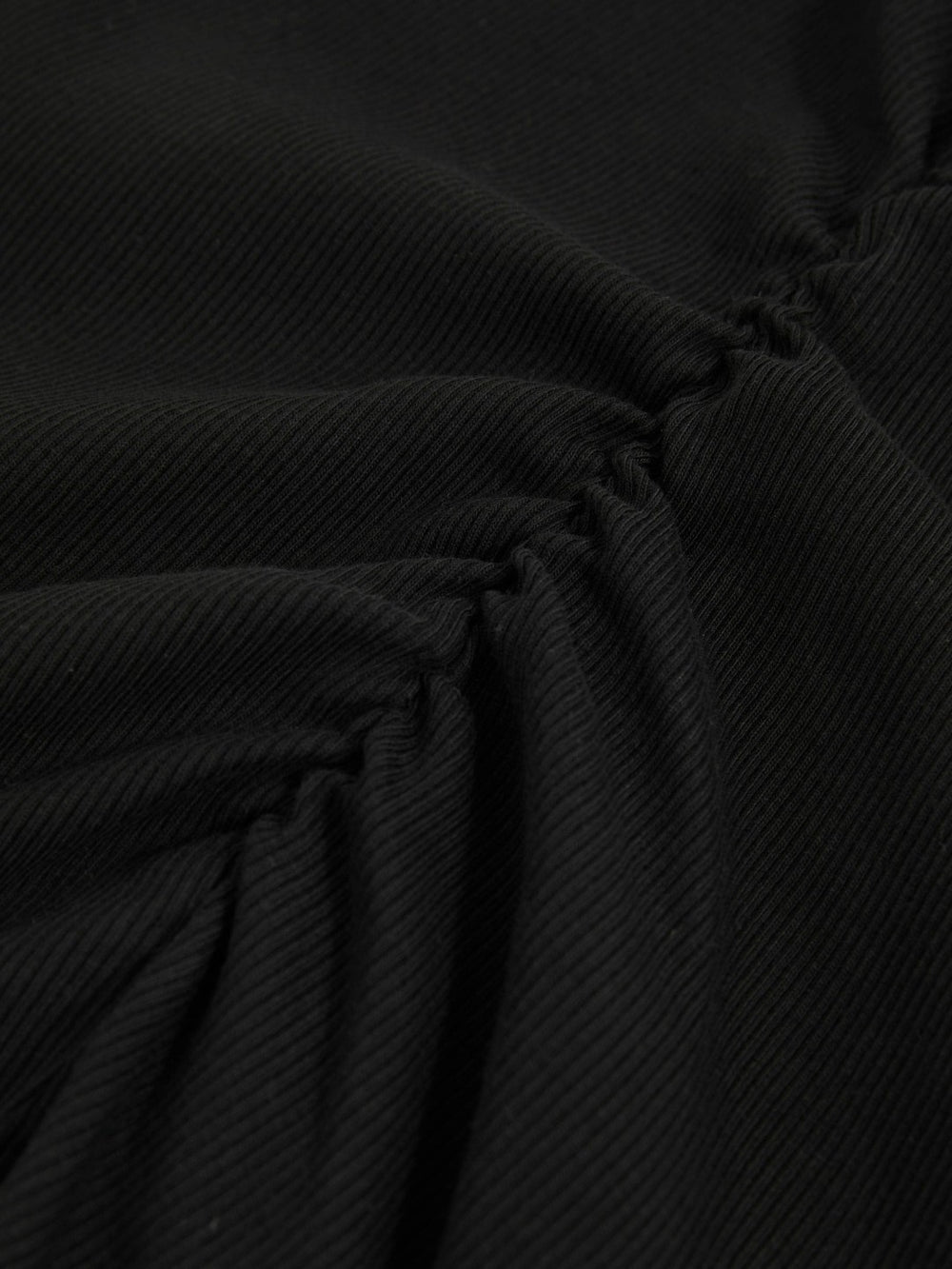 Stretch-Cotton Ruched Ribbed T-Shirt Black | Womens