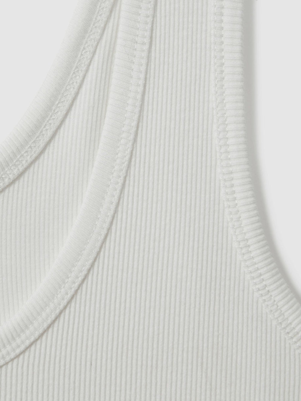 Stretch-Cotton Ribbed Vest White | Womens