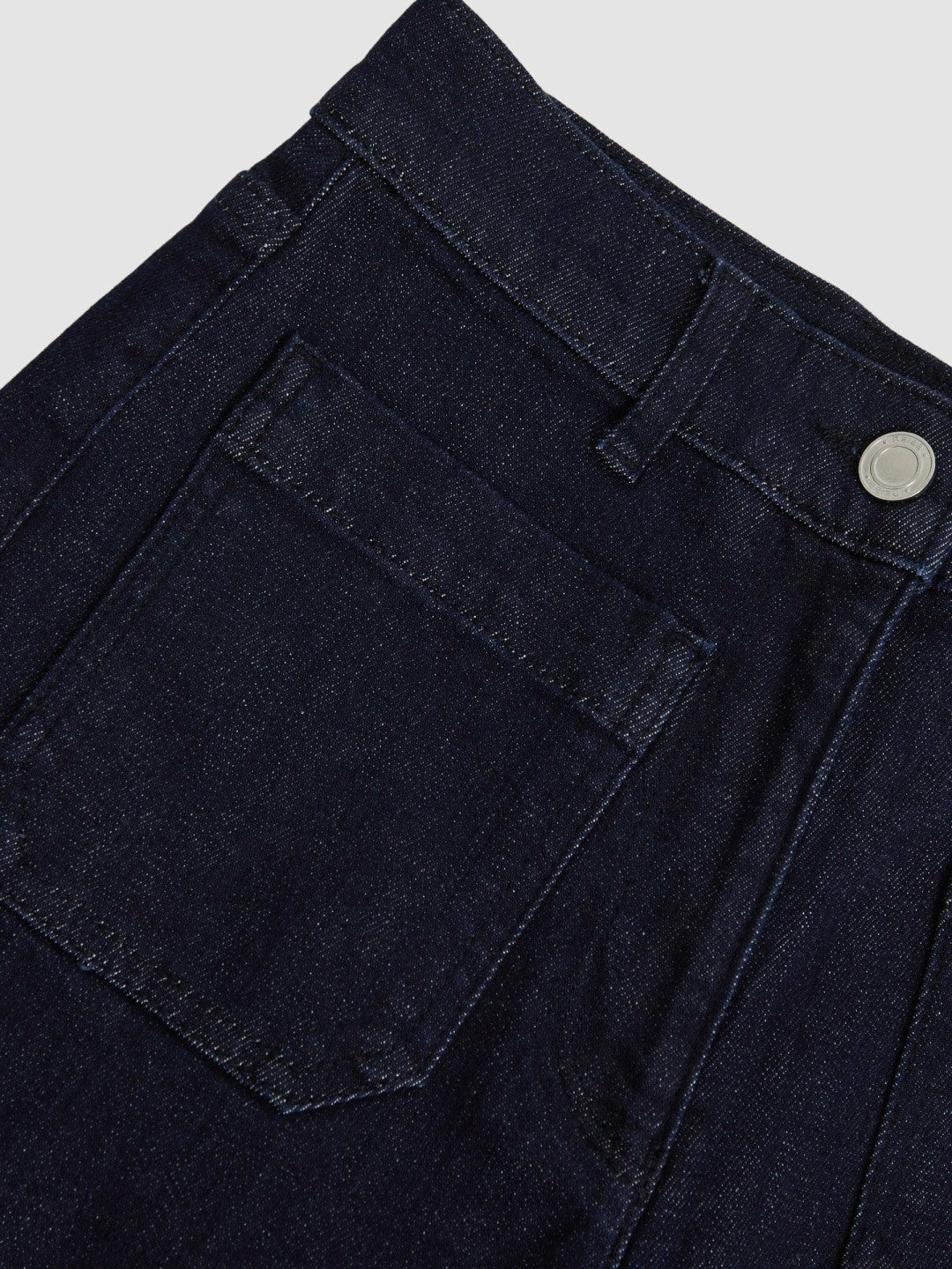 Petite Patch Pocket Wide Leg Jeans Dark Blue | Womens