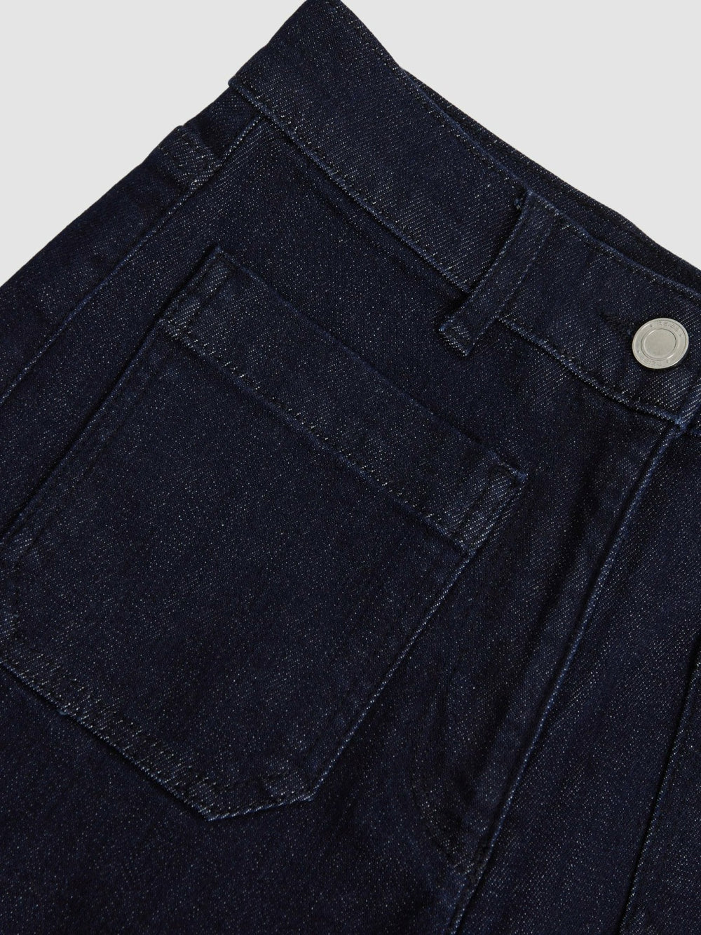 Petite Patch Pocket Wide Leg Jeans Dark Blue | Womens
