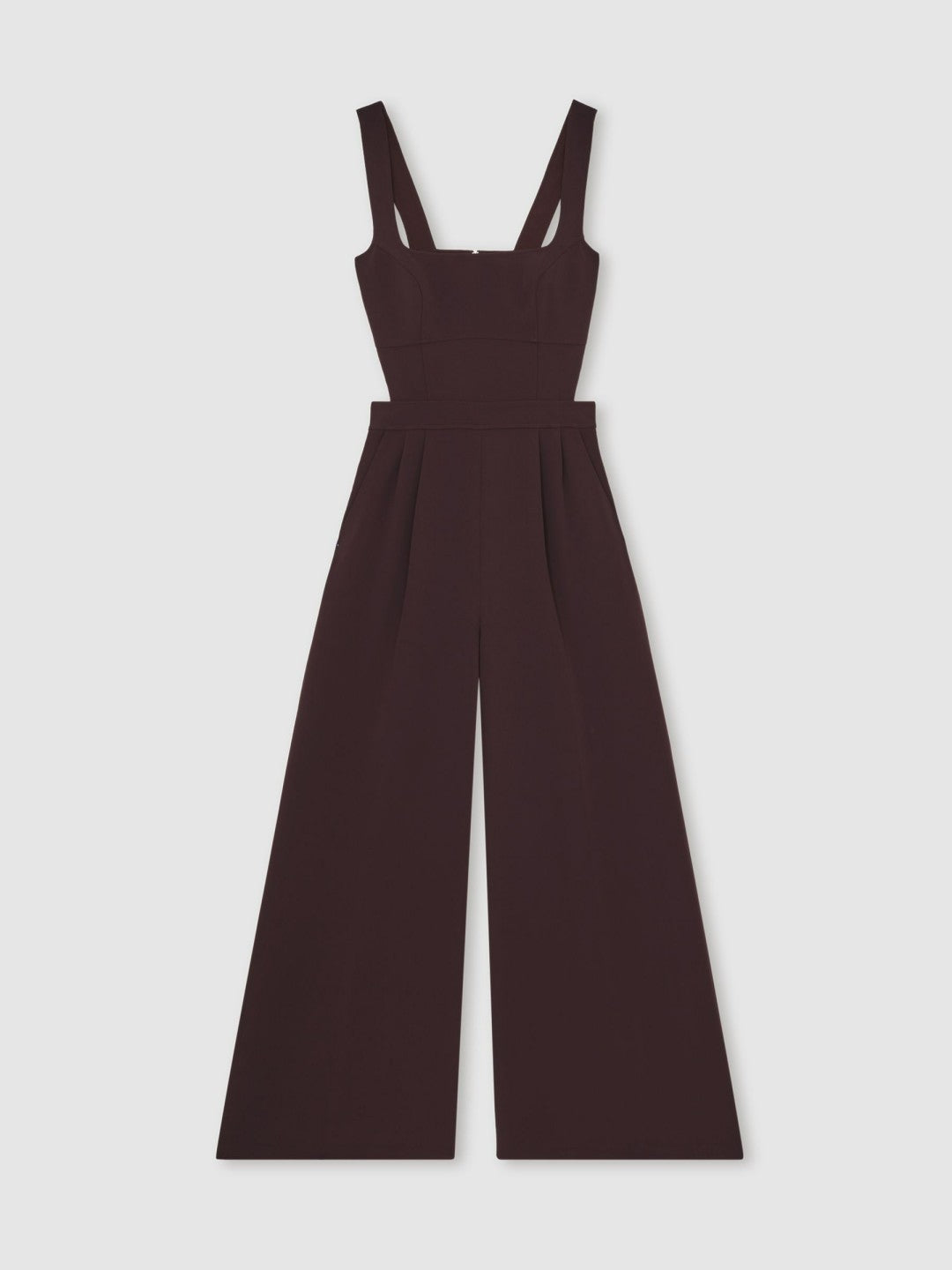 Petite Wide-Leg Cut-Out Jumpsuit Burgundy | Womens