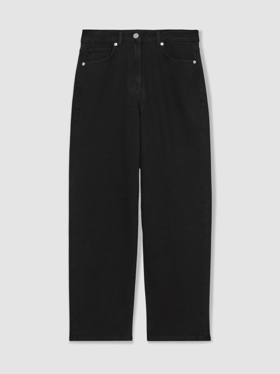 Petite Mid Rise Straight Leg Jeans Black | Womens
