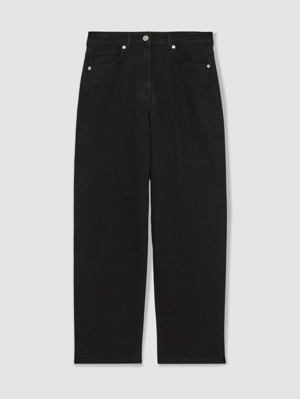 Petite Mid Rise Straight Leg Jeans Black | Womens