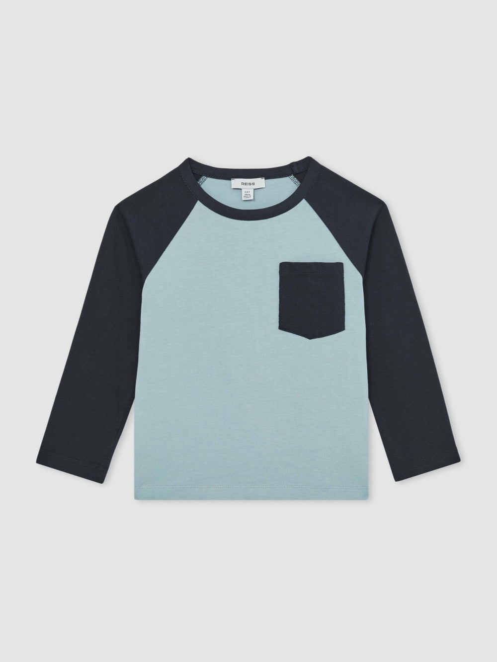 9-13 yrs Cotton Colour-Block Long-Sleeve T-Shirt Navy Blue | Children