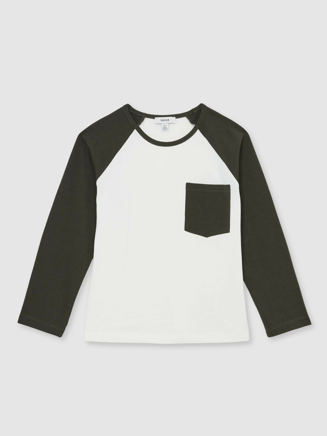 13-14 yrs Cotton Colour-Block Long-Sleeve T-Shirt Green | Children