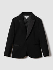 3-9 yrs Tuxedo Satin Single Breasted Blazer Black | Children