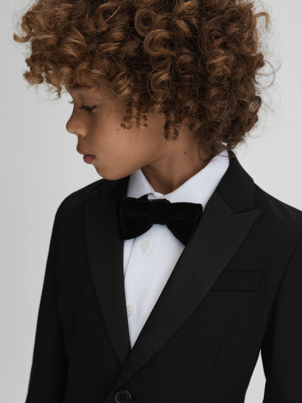 3-9 yrs Tuxedo Satin Single Breasted Blazer Black | Children