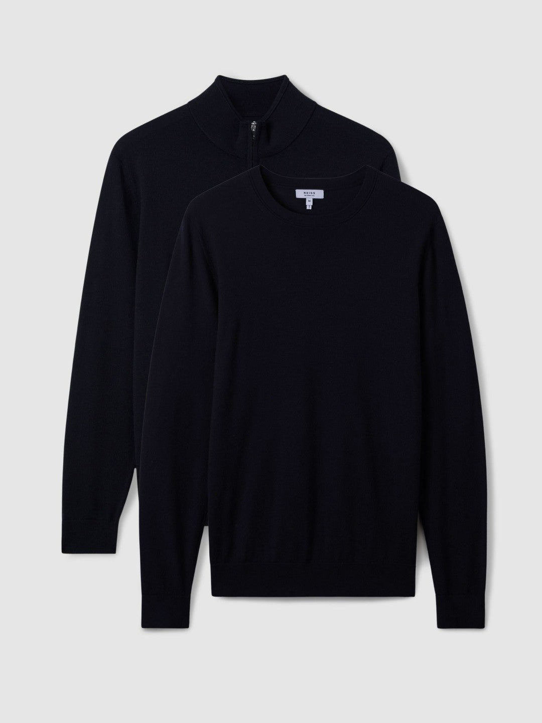 Pack of Two Merino Wool Jumpers Navy | Mens