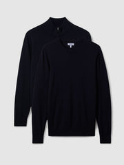 Pack of Two Merino Wool Jumpers Navy | Mens
