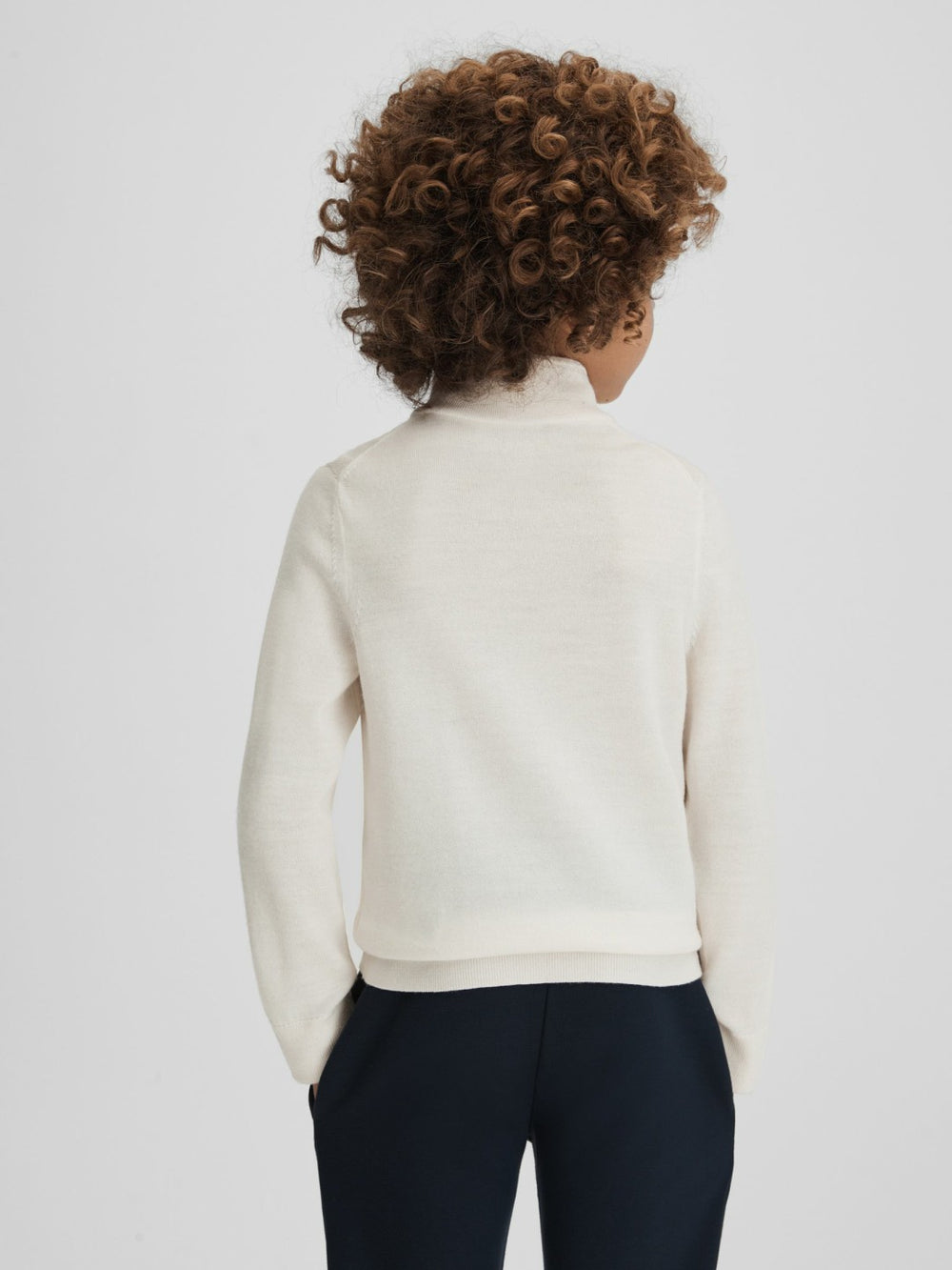 3-9 yrs Wool Half-Zip Funnel Neck Jumper Snow | Children