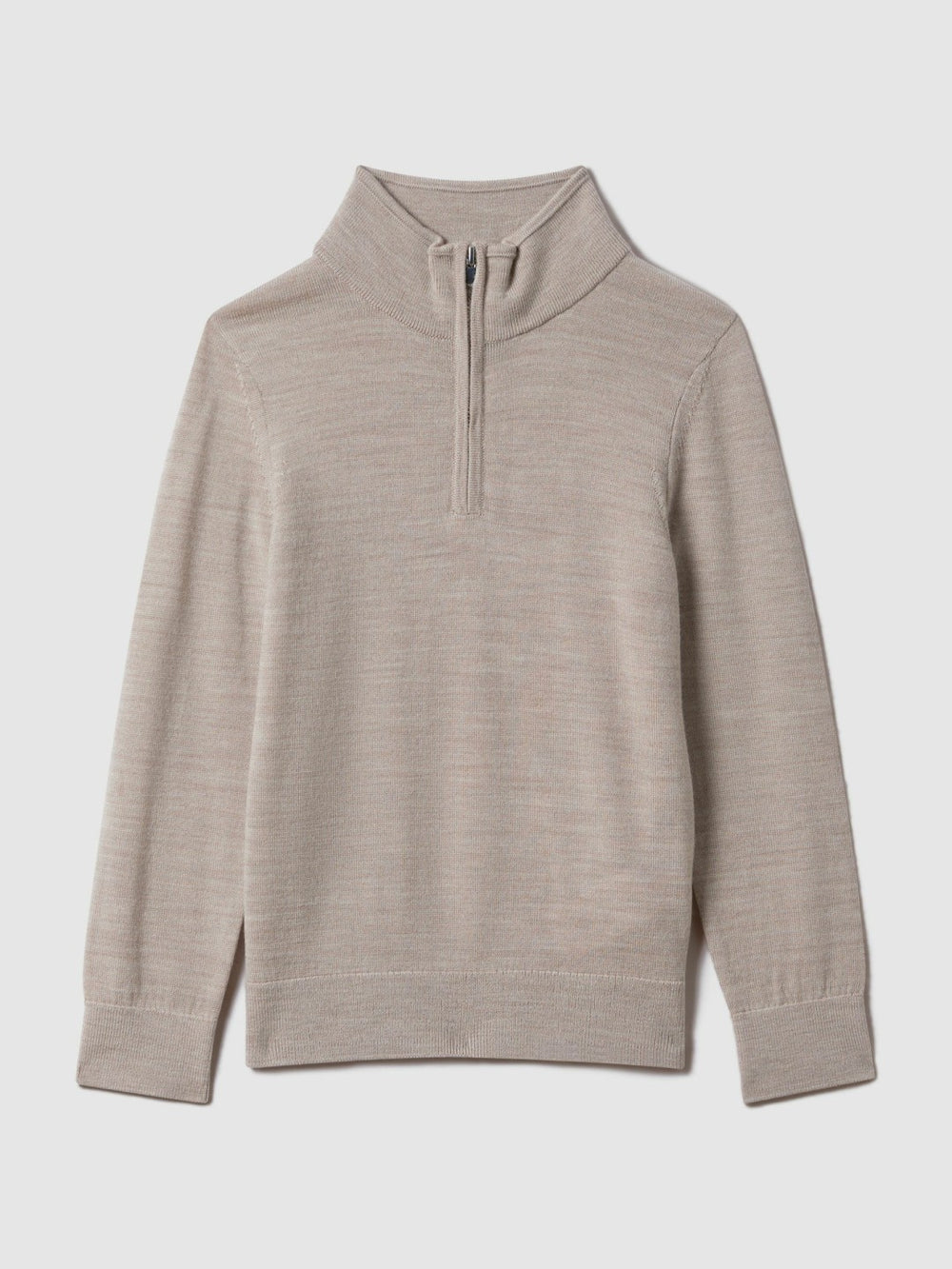 3-9 yrs Wool Half-Zip Funnel Neck Jumper Wheat Melange | Children