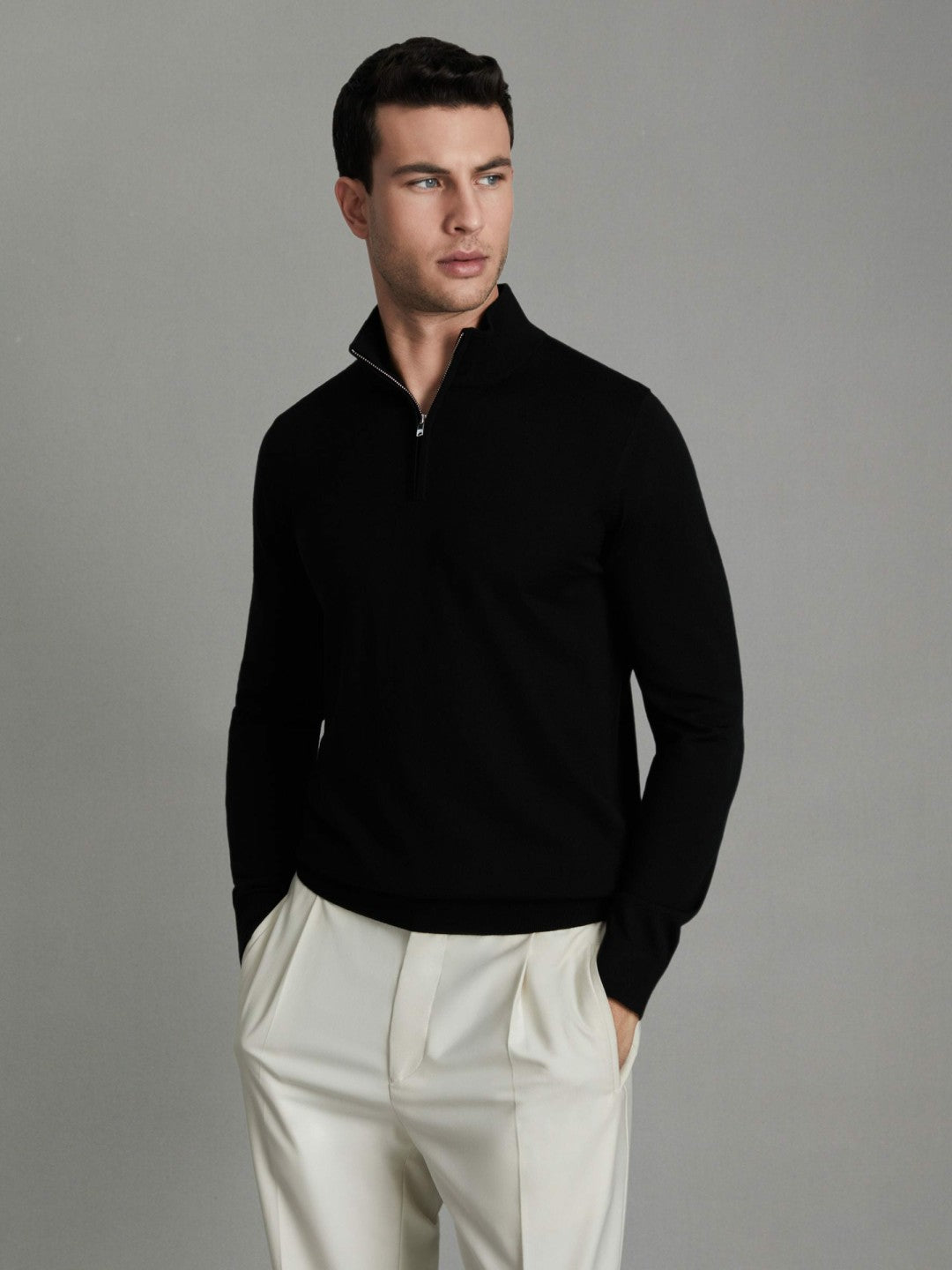 Pack of Two Merino Wool Jumpers Black | Mens
