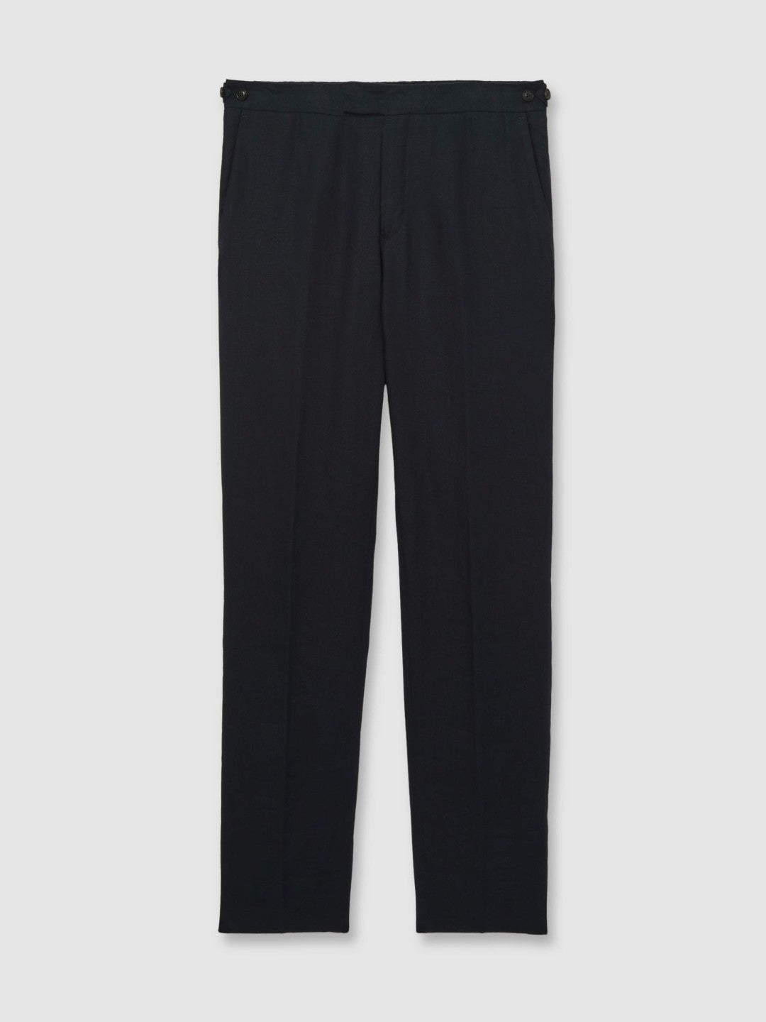 Slim Fit Linen Adjuster Trousers Navy | Mens