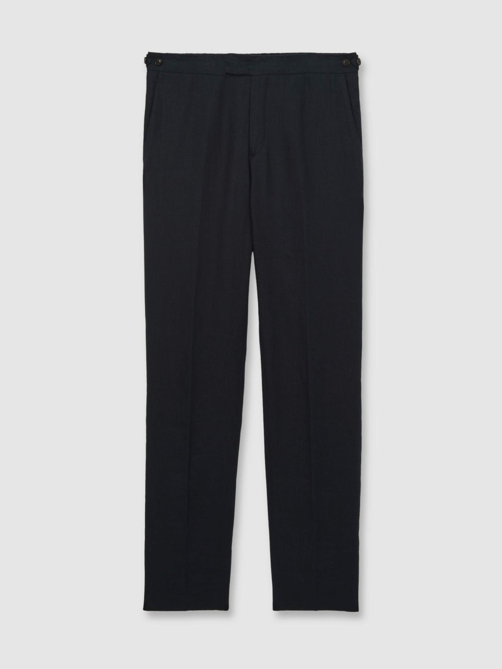Slim Fit Linen Adjuster Trousers Navy | Mens