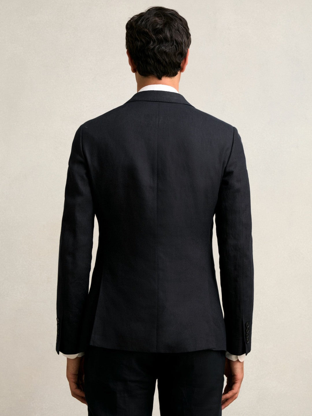 Slim-Fit Single Breasted Linen Blazer Navy | Mens
