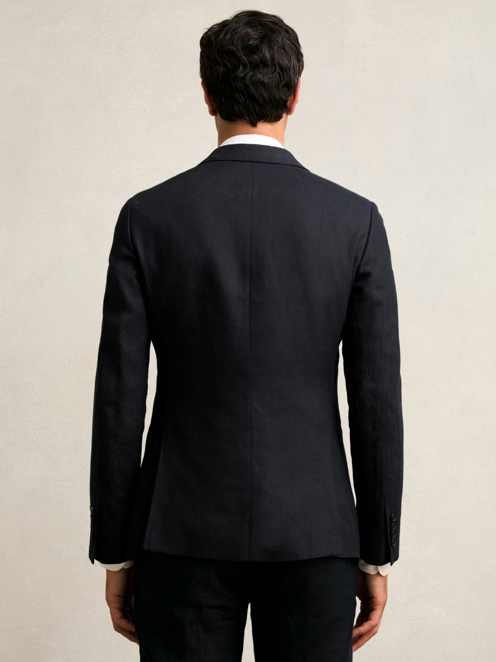 Slim-Fit Single Breasted Linen Blazer Navy | Mens