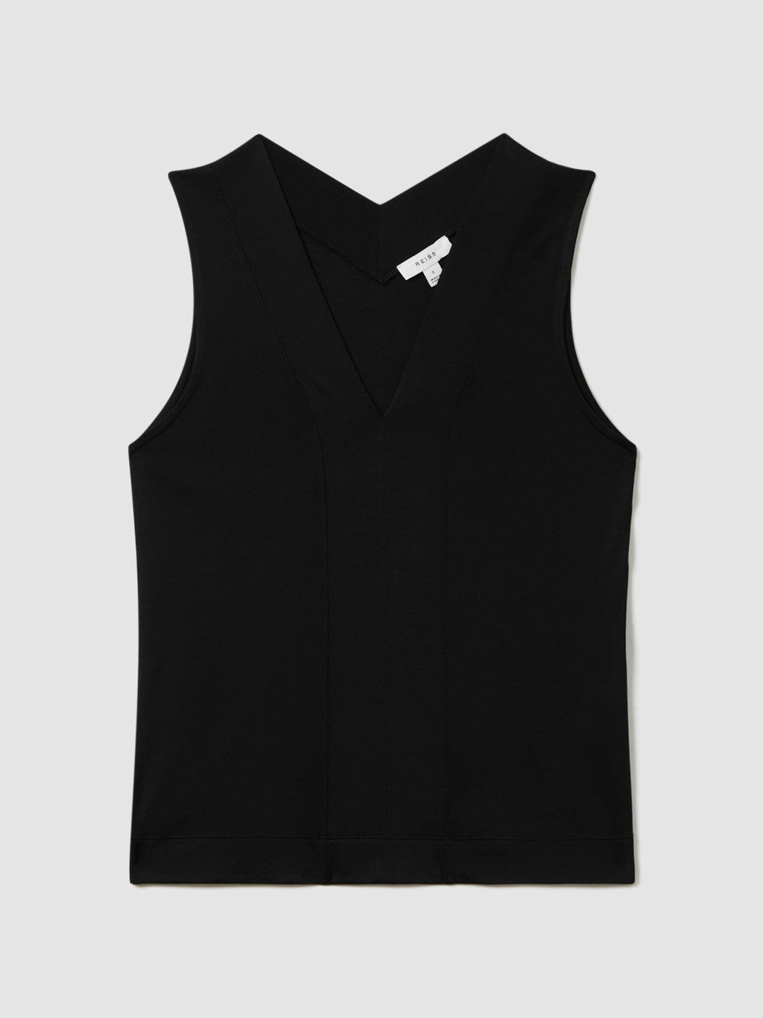 V-Neck Shell Top Black | Womens
