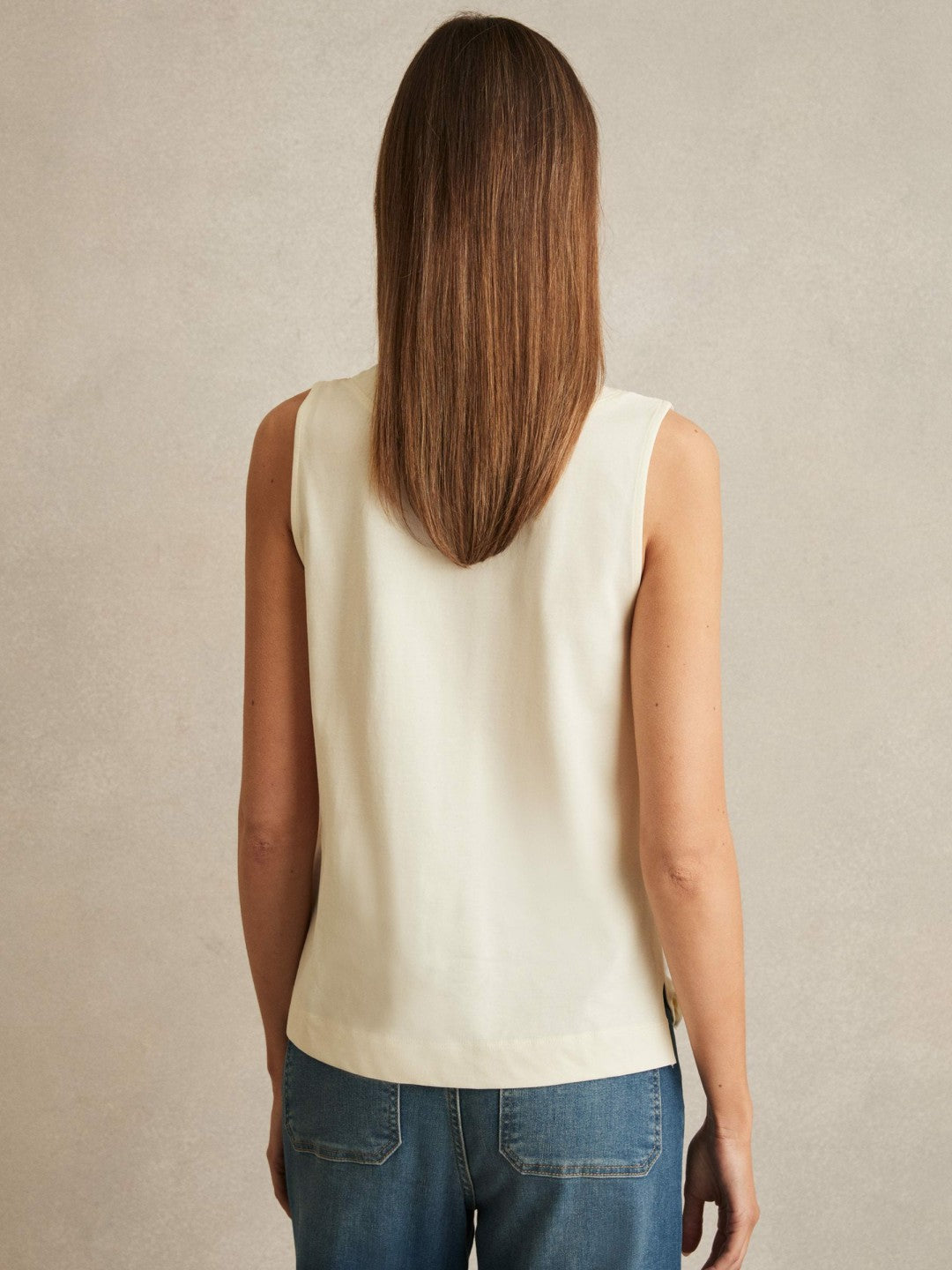 V-Neck Shell Top Ivory | Womens