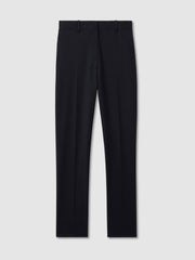 Petite Wool-Blend Tailored Flared Suit Trousers Navy | Womens