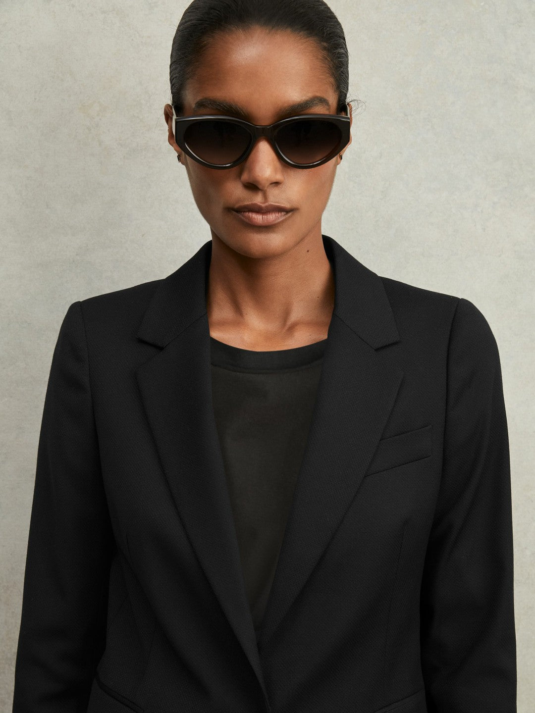 Petite Single Breasted Suit Blazer Black | Womens