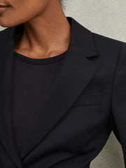 Single Breasted Suit Blazer Navy | Womens