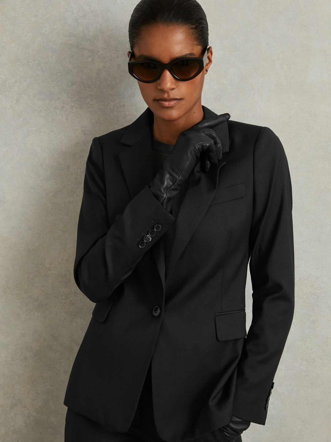 Single Breasted Suit Blazer Black | Womens