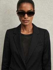 Single Breasted Suit Blazer Black | Womens