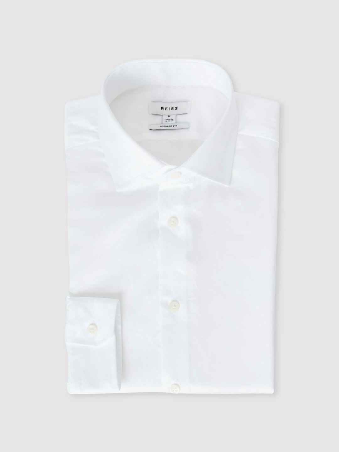 Regular Fit Cotton Sateen Striped Shirt White | Mens