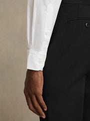 Regular Fit Cotton Sateen Striped Shirt White | Mens