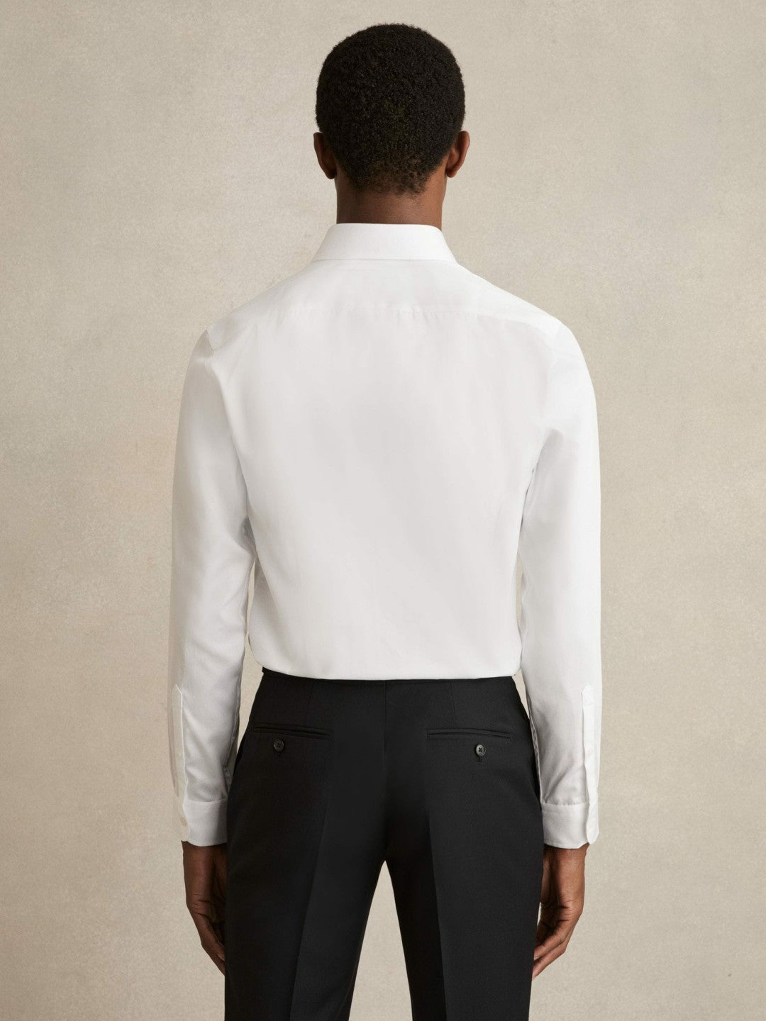 Regular Fit Cotton Sateen Striped Shirt White | Mens