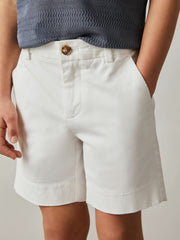 3-9 yrs Cotton Chino Shorts with Stretch White | Children