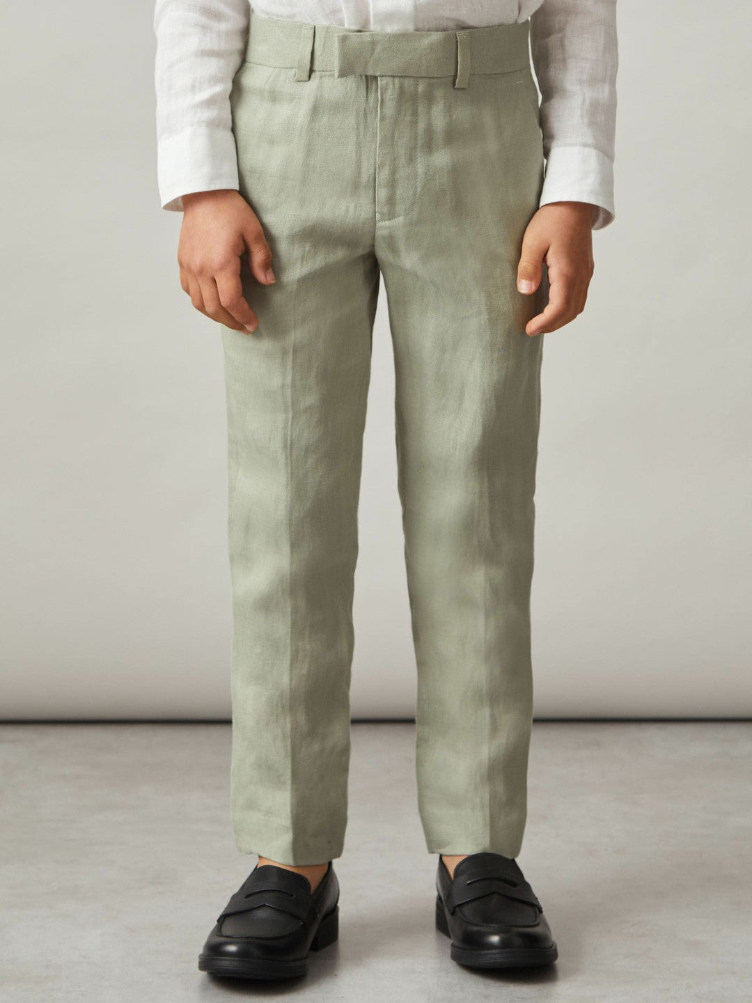 9-13 yrs Slim Fit Linen Adjustable Trousers Apple | Children