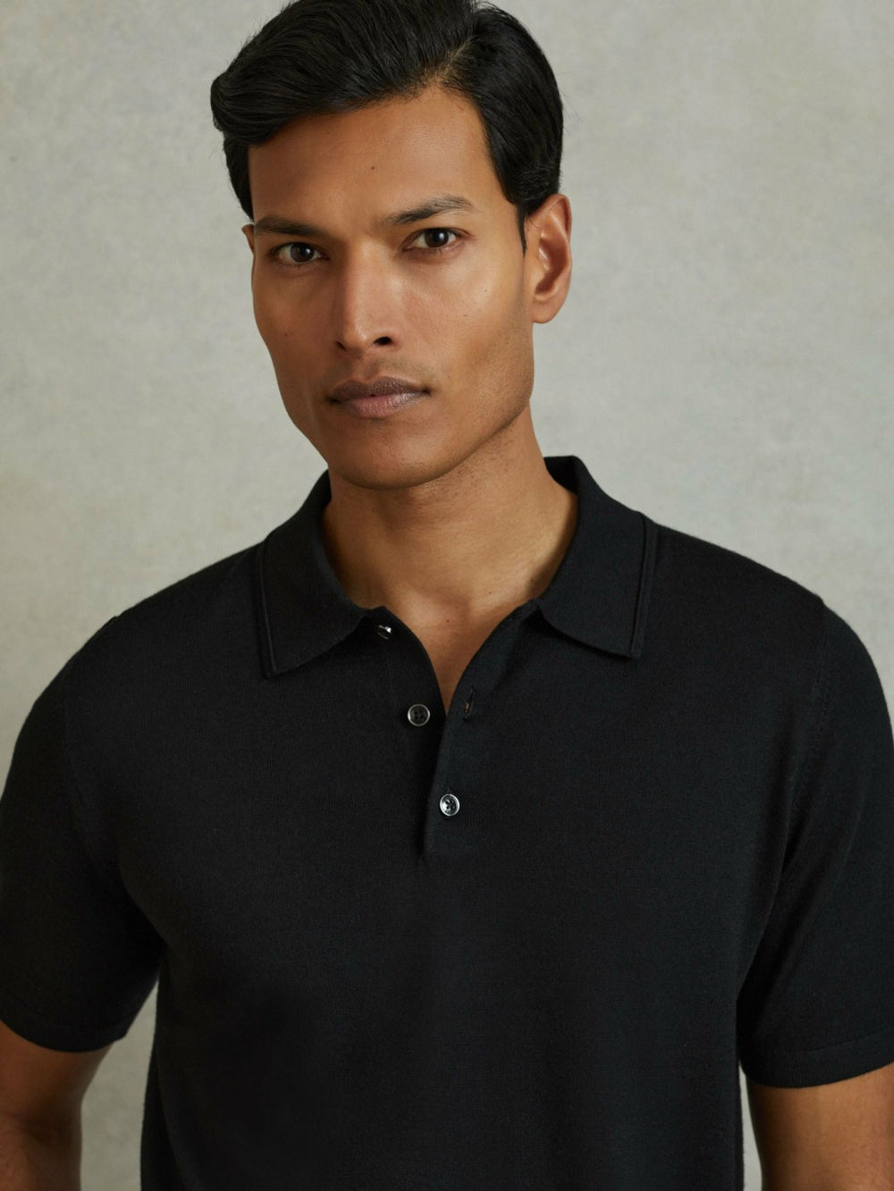 Merino Wool Polo Shirt Black | Mens