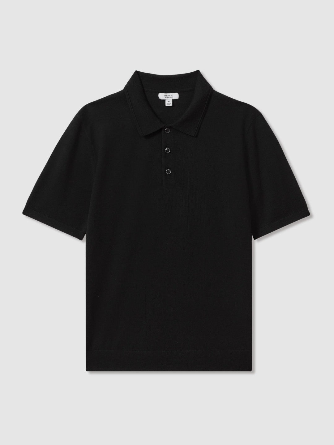 Merino Wool Polo Shirt Black | Mens