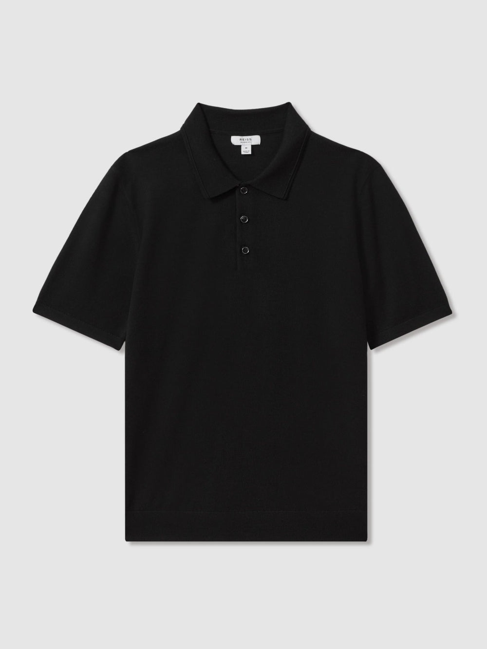Merino Wool Polo Shirt Black | Mens