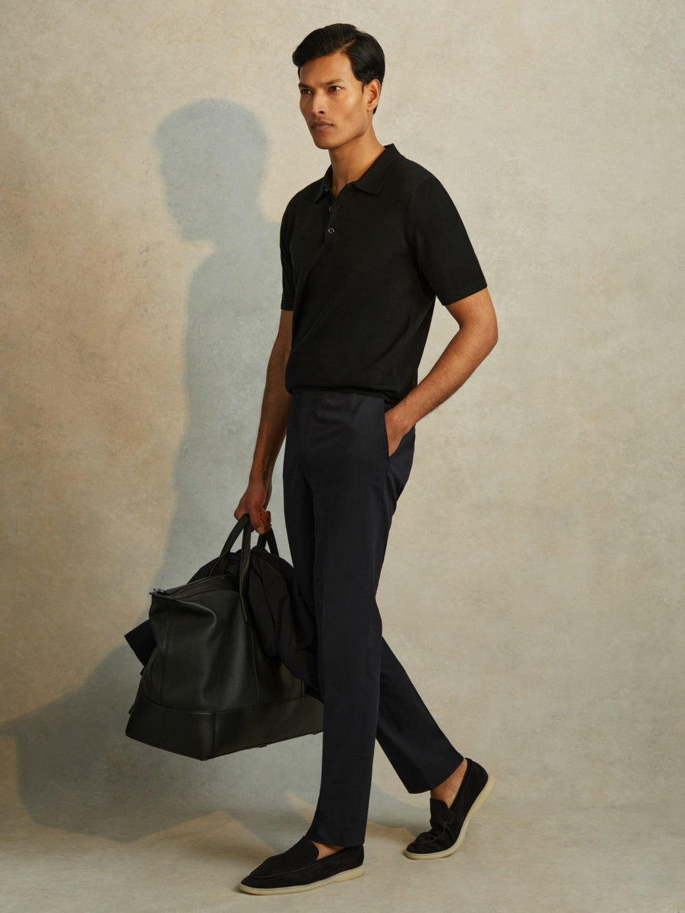 Merino Wool Polo Shirt Black | Mens