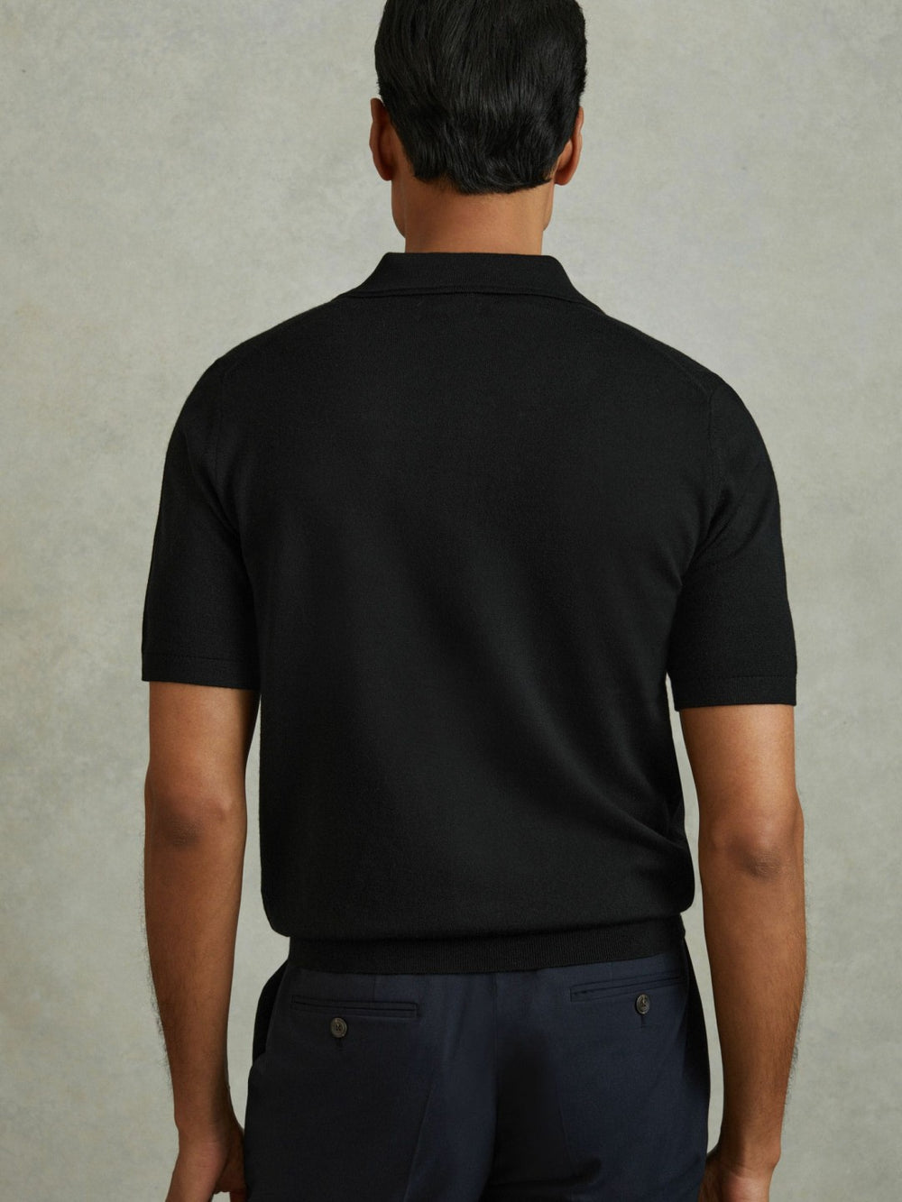 Merino Wool Polo Shirt Black | Mens